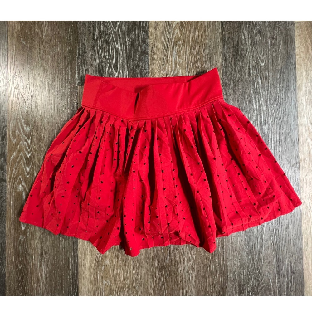 T/S by Thrive Pleated Skort Women Size S Red Star Laser Cut Athletic FM7249063T